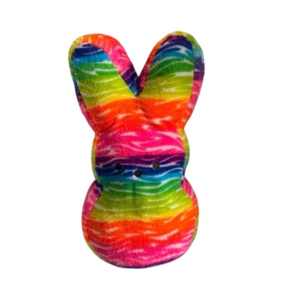Peeps Bunny Plush Toy Rainbow Tie Dye Easter Spring Plushie Stuffed Animal